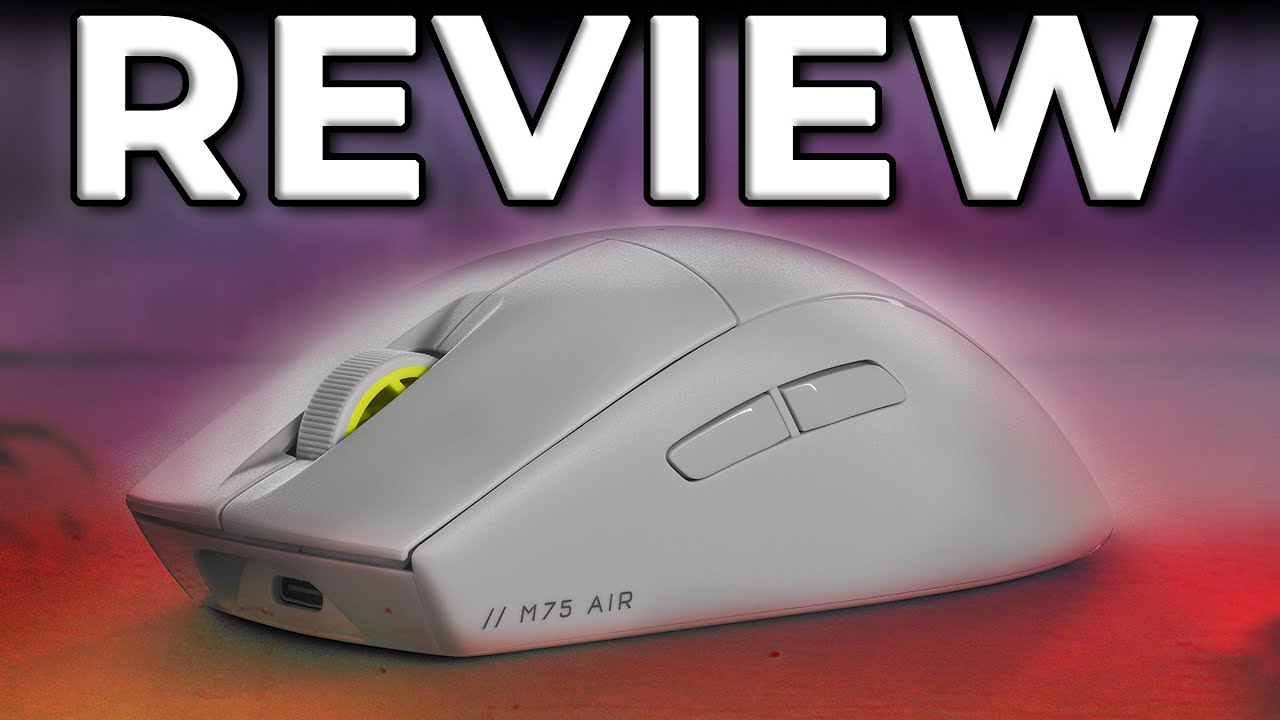 Геймърскa безжична мишка CORSAIR M75 AIR Ultra-Lightweight Gaming Mouse - Light Gray, с кабел и безжична WiFi+BT