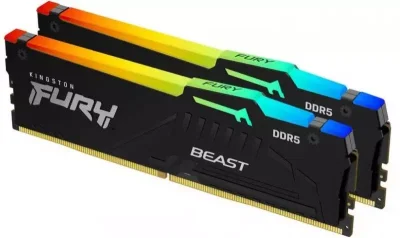 Памет Kingston FURY Beast Black RGB 64GB (2x32GB) DDR5 6000MHz CL36