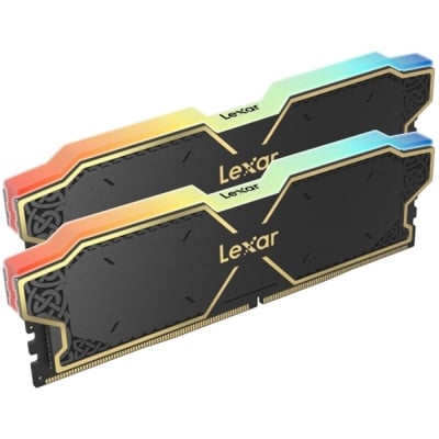 Памет LEXAR 32GB Kit (2x16GB) THOR DDR5 6000 CL38 1.3V Memory with heatsink and RGB lighting, Black Color, Dual pack