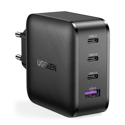 Зарядно устройство Ugreen CD224 70774, 220V 3xUSB-C, 1xUSB A, GaN, 65W, NEXODE
