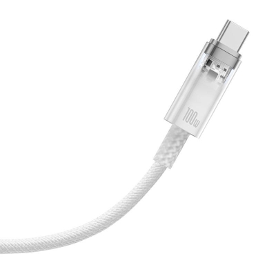 Кабел Baseus Explorer USB към USB-C 100W 2м CATS010502 - бял