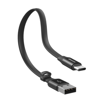Кабел Baseus Nimble CATMBJ-01 USB Type C - USB-A Quick charge 2A 23см черен