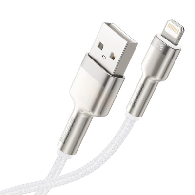 Кабел Baseus Cafule Metal Series USB-A към Lightning, 2м CALJK-B02 - бял