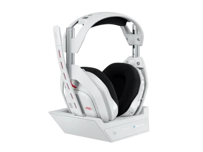 Logitech Astro A50 Lightspeed безжични слушалки със станция , Бели