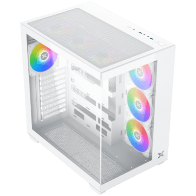 Aqua V Air Arctic (White, ATX, U3x2+Type C, 2PCS TG, 6PCS Z22A Arctic Reverse & 1PC Z22A Arctic & ARGB Remote Control Kit)