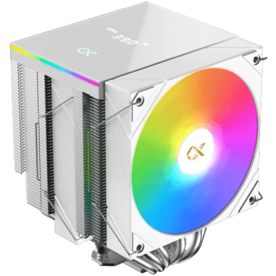 AK6 Dual Digital Arctic (WH, ARGB & Digital LED Panel Top Cover, 2PCS ARGB PWM Fan, Intel Backplate, Mini ARGB LED Controller)