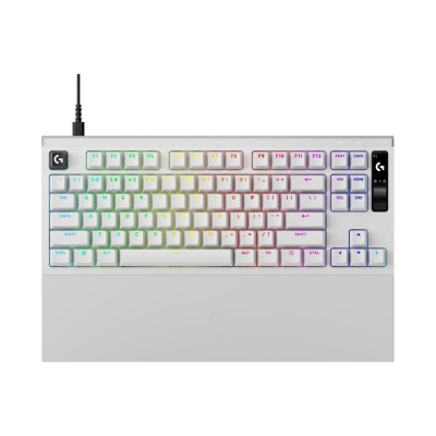 Геймърска механична клавиатура Logitech G Pro X2 RAPID TKL, Magnetic Analog Linear Switch - Бял, с кабел