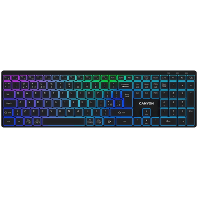 CANYON keyboard HKB-W11 UK/US RGB Dual Mode Wireless Black