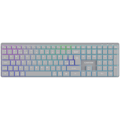 CANYON keyboard HKB-W11 UK/US RGB Dual Mode Wireless Grey