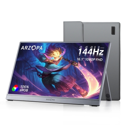 Arzopa преносим монитор Portable Monitor - Z1FC with Sleeve Bag - 16.1", 1920x1080, 144Hz, IPS