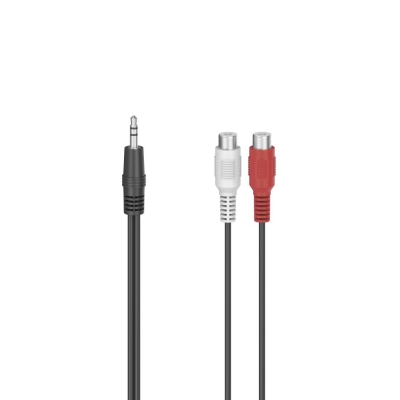Аудио адаптерHAMA 2 x RCA женско - 3.5 mm жак мъжко, стерео