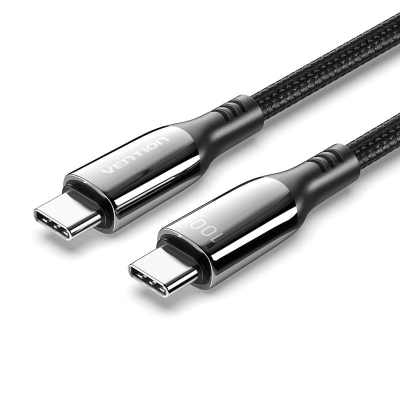 Vention кабел USB2.0 Type-C/Type-C 100W, LED display 2m - CTKBH