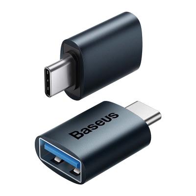 Адаптер Baseus Ingenuity ZJJQ000003 от USB-C мъжко към USB женско, тъмносин