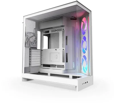 Кутия NZXT H9 Flow RGB Dual-Chamber, ATX, White, 4 fans included