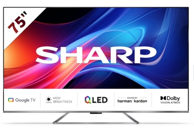Телевизор Sharp 75GP7265E - 75" QLED Google TV, 4K Ultra HD 3840x2160 Frameless