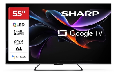 Телевизор Sharp 55HR7265E - 55" QLED GOOGLE TV, 4K 144Hz Quantum Dot 3840x2160 Frameless