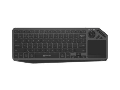 Клавиатура Natec Turbot 2 Keyboard, US, X-Scissors with Touchpad for Smart TV, Black-Gray, безжична WiFi+BT
