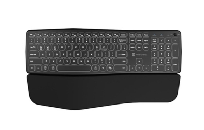 Клавиатура Natec PORIFERA x-scissors, backlit ergonomic us layout, безжична WiFi+BT