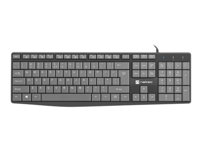 Клавиатура Natec keyboard Nautilus SLIM Black-Grey US layout, с кабел