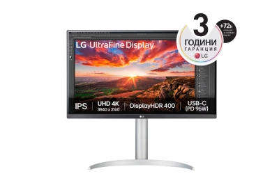 Монитор LG 27UP850K-W - 27" UltraFine UHD, IPS 4K , 60Hz, 5ms, 3840x2160, HDR 400, 2x5W