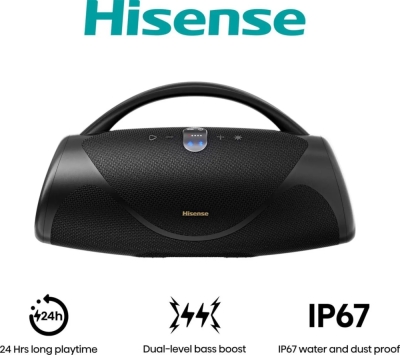 Аудио система Hisense, VoyageBoom, Party speaker 2.0 Ch., 360W, BT, 24h play,IP67 Water and Dust Proof