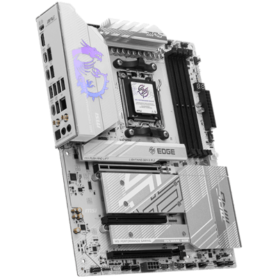 MSI MPG B850 EDGE TI WIFI, ATX, Socket AM5, 4x DDR5 Dual Channel DDR5 up to 8400(OC)MHz, 3x PCIe 3.0 x16 slot, 4x M.2 slot, 4x USB 2.0, 1x USB 5Gbps, 2x USB 10Gbps, 3x USB 10Gbps Type-C, HDMI, 7.1 HD Audio, 5G LAN, WiFI 7, BT, 3Y