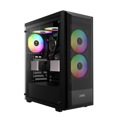 Кутия Gamdias AURA GC6 ELITE ARGB BK, ATX - Addressable RGB, Mesh