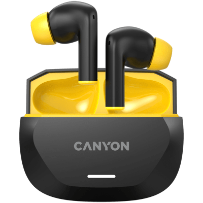 CANYON headset HEXAGON 7 TWS ANC+ENC Wireless Charge Black Yellow
