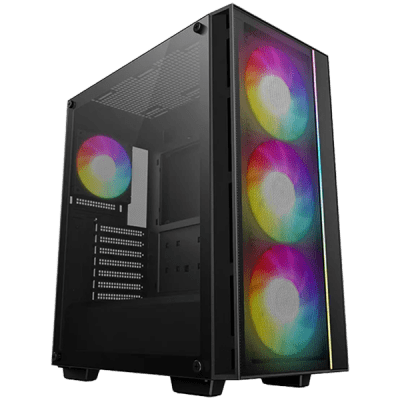 DeepCool MATREXX55 MESH V4 C, Mid Tower, Mini-ITX/Micro-ATX/ATX, 1xUSB3.0, 1x Type-C, 1xAudio, LED Button, 3x140mm ARGB Fans, 1x120mm ARGB Fan, ARGB LED Strip, Tempered Glass, Mesh Panel, Black, R-MATREXX55-BCAGA4-G-4
