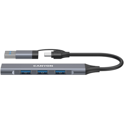 CANYON hub DS-02 4in1 USB-A/C Grey