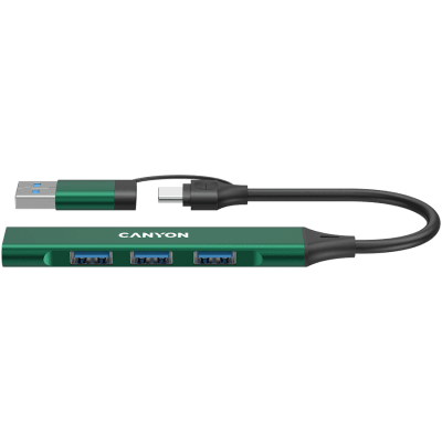 CANYON hub DS-02 4in1 USB-A/C Green