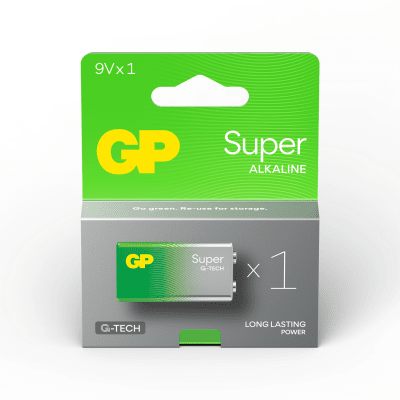 Алкална батерия GP SUPER 6LF22, 6LR61, 9V, 1 бр. блистер, 1604A