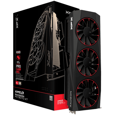 XFX Quicksilver AMD Radeon RX 9070XT Magnetic Air Edition with 16GB GDDR6 HDMI 3xDP AMD RDNA 4