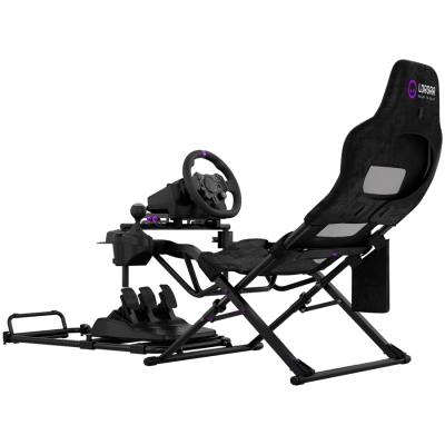 LORGAR FLEX RAF1, Sim Racing Cockpit Advanced, Foldable, 150x72x113 cm-playing, 38x72x126cm-folded, Black