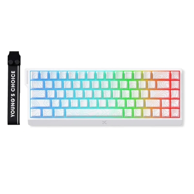 Клавиатура MCHOSE Ace 68 - 8K, Ice Rhino Magnetic Switch [Linear] (English US), White, с кабел