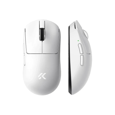 Мишка MCHOSE A7 V2 Ultra White - Dual 8K, Omron Mechanical, с кабел и безжична WiFi+BT