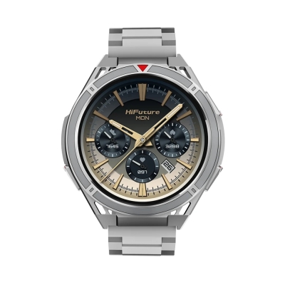 Часовник HiFuture Active Silver, 1.43" AMOLED, Dual Band GPS +Compass + Altimeter, 466x466px