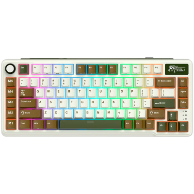 ROYAL KLUDGE RK L75 Palm Green Gaming Keyboard Cream switch