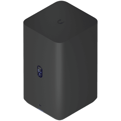 Ubiquiti UniFi UNAS-2-B-EU Network Attached Storage with (2) 3.5inch HDD bays, 2.5 GbE networking, USB-C connectivity, and an included PoE++ adapter, all in a compact footprint, black