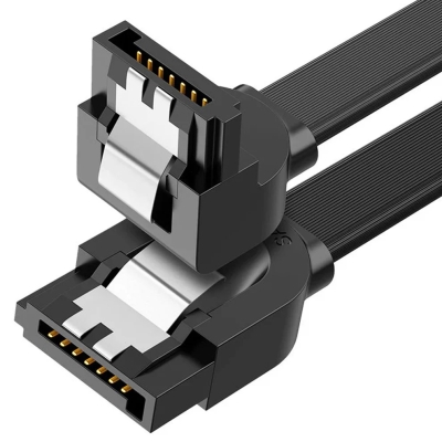 Кабел за данни UGREEN US217 30797 SATA 3.0 0.5 м, с 90° ъглов конектор -  черен