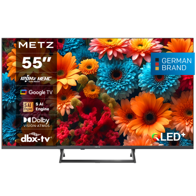 Телевизор METZ 55MQF7500Z - 55" 3840x2160 UHD QLED SMART TV, 120Hz, Google TV, Frameless, 139см