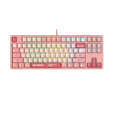 Клавиатура А4tech Bloody Energy Pink S87 BLMS TKL RGB Backlit red switch , USB