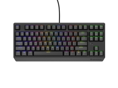 Клавиатура Genesis Thor 230 TKL US RGB Mechanical Outemu Brown Black Hot Swap, с кабел