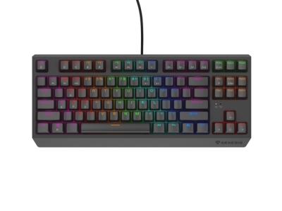 Клавиатура Genesis Thor 230 TKL Lite US Rainbow Mechanical Outemu Red Black Hot Swap, с кабел