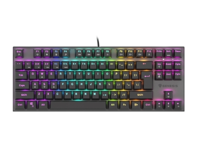 Клавиатура Genesis Mechanical Thor 303 TKL RGB Backlight Red Switch US Layout Black, с кабел