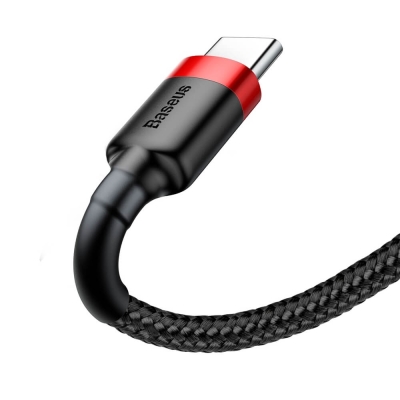 Кабел Baseus Cafule USB към Type-C 3A, 1 м CATKLF-B91 - черен