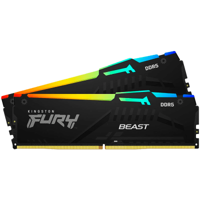 Памет Kingston DRAM 16GB (2x8GB) 5200MT/s DDR5 CL40 DIMM FURY Beast RGB XMP