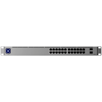 Ubiquiti 24-port, Layer 3 Etherlighting™ switch,  8 х 2.5 GbE PoE++ ports, 16 х GbE RJ45 ports including (8) PoE+ and (8) PoE++, 2 х 10G SFP+ ports