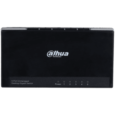 Dahua 5-Port Gigabit Ethernet Switch, L2, IEEE 802.3, IEEE 802.3u, IEEE 802.3ab, IEEE802.3x, switching capacity 10 Gbps, Packet Forwarding Rate 7.44 Mpps, Packet Buffer Memory 1.5 Mbi, MAC Table 2K, 1.6W
