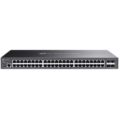 TP-Link SG3452 Omada 48-Port Gigabit L2+ Managed Switch with 4 SFP Slots, 48× Gigabit RJ45 ports and 4× Gigabit SFP slots, Static Routing, VLAN, ACL, QoS, IGMP Snooping, ERPS, Zero-TouchProvisioning, Omada APP